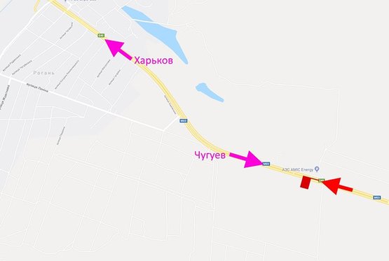 Схема рекламної площини за адресою Ростовская трасса -АЗС AMIC Energy- в ст. Харькова