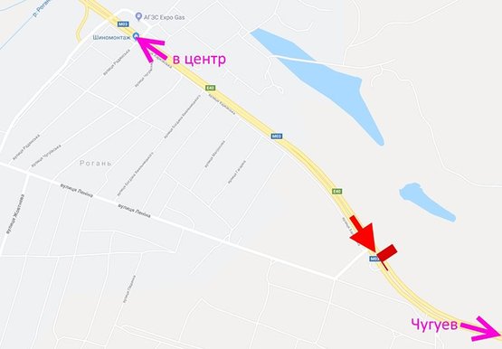 Схема рекламной плоскости по адресу Московский пр-т - Ростовская трасса -пос. Рогань-АЗС SUN OIL-выезд из города