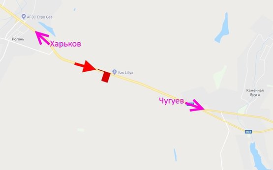 Схема рекламной плоскости по адресу Ростовская трасса -АЗС Лилия - в ст. Чугуева