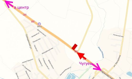 Схема рекламної площини за адресою Московский пр-т - Ростовская трасса возле поворота на М. Рогань-1-въезд в город