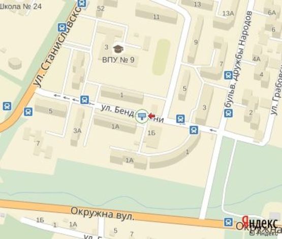 Схема рекламної площини за адресою Бенеделеани ул., 19 (Аптека.100 м. от супермаркета "Салют")