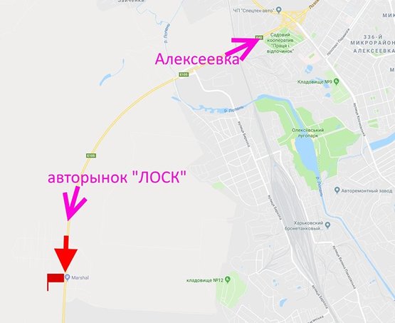 Схема рекламної площини за адресою Окружная дорога-478 км возле АЗС "Маршалл"- флажок№2-в ст. авторынка "ЛОСК"
