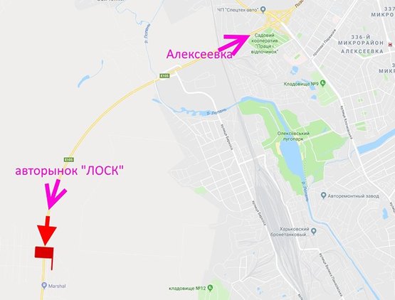 Схема рекламної площини за адресою Окружная дорога-478 км возле АЗС "Маршалл"- флажок№3-в ст. авторынка "ЛОСК"