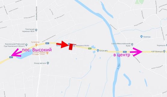 Схема рекламной плоскости по адресу Симферопольское шоссе-  возле АЗС Motto -флажок №1- в центр