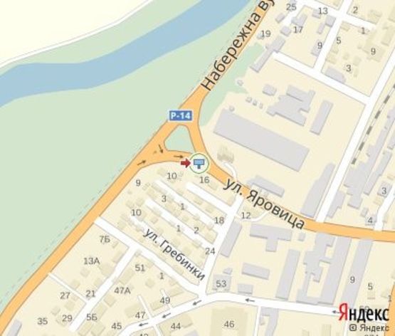 Схема рекламной плоскости по адресу Яровица ул., 16 (напротив АЗС "ANP")