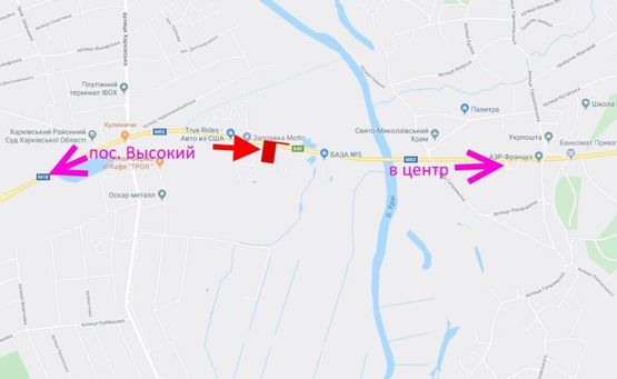 Схема рекламної площини за адресою Симферопольское шоссе-  возле АЗС Motto -флажок №3- в центр