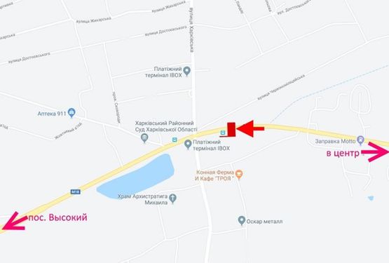 Схема рекламной плоскости по адресу Симферопольское шоссе- ул. Харьковская -поворот на Бабаи -флажок №3-из центра