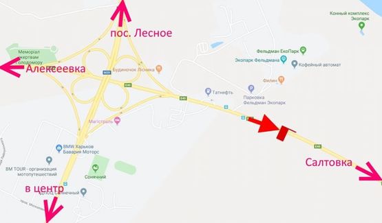 Схема рекламної площини за адресою Лозовеньковский пр-т-Фельдман-экопарк-флажок№3 в ст Салтовки