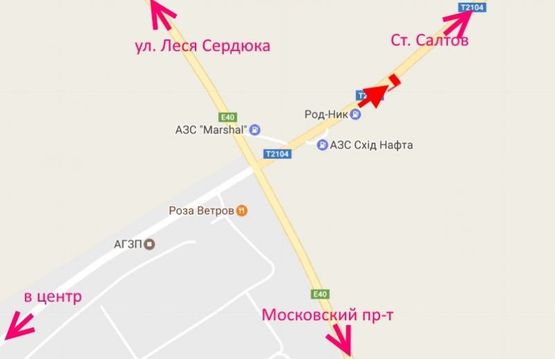 Схема рекламной плоскости по адресу Салтовское шоссе -развязка с окружной-3- выезд из города в ст. Ст. Салтова