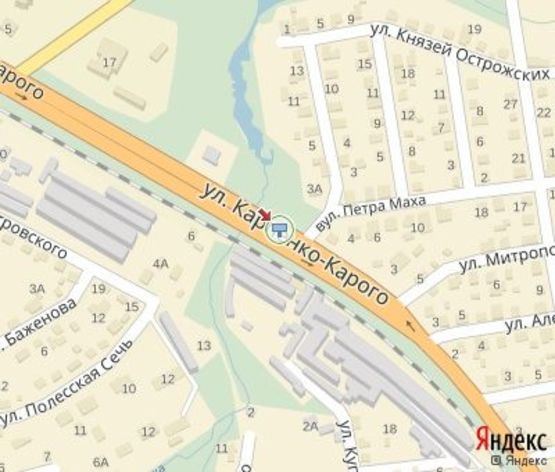 Схема рекламной плоскости по адресу Карпенко-Карого ул., мост (разделитель)