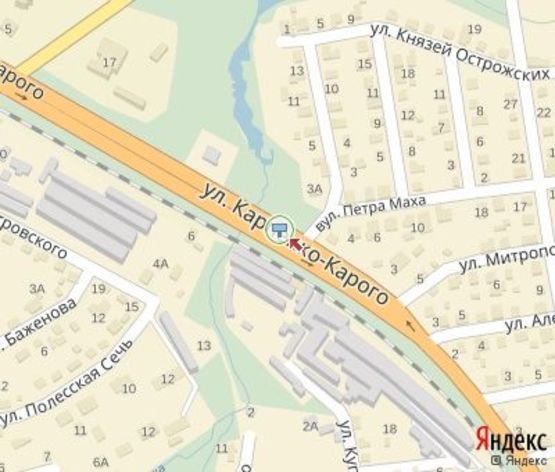 Схема рекламной плоскости по адресу Карпенко-Карого ул., мост (разделитель)