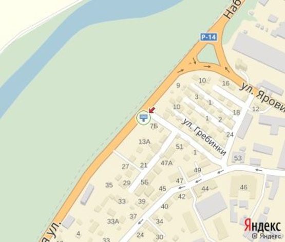 Схема рекламной плоскости по адресу Набережная ул. - Сильска ул.