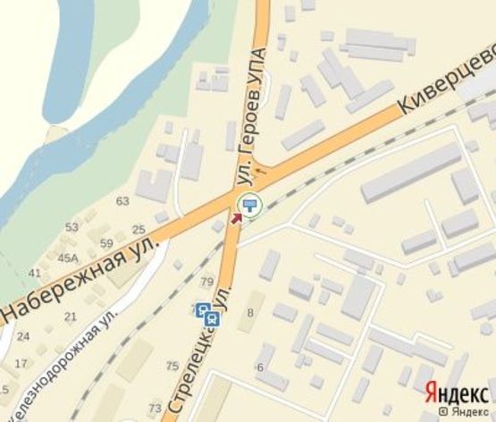 Схема рекламной плоскости по адресу Киверцевская ул. - Стрелецкая ул. Транспортная развязка