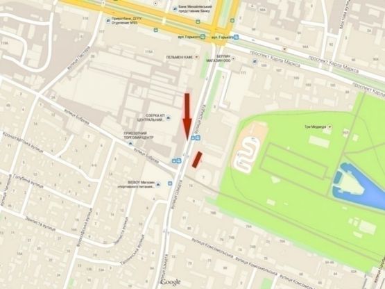 Схема рекламної площини за адресою вул. Шмідта, Центральний ринок, фасад/ул. Шмидта, Центральный рынок, фасад