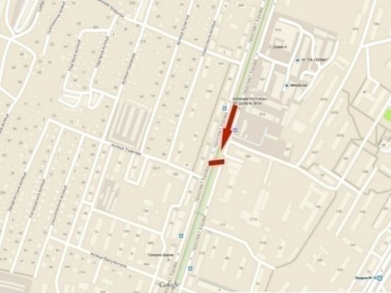 Схема рекламной плоскости по адресу пр-т. О. Поля верх (Автодорожній технікум)/пр. Кирова вверх (Автодорожный техникум)