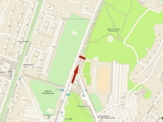 Схема рекламної площини за адресою пр-т. Богдана Хмельницького – парк Б. Хмельницького/ул. Г. Сталинграда – парк Б. Хмельницкого