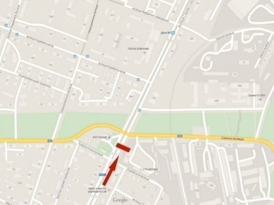 Схема рекламной плоскости по адресу пр-т. Богдана Хмельницького - вул. Шинна, в центр/ул. Г. Сталинграда - ул. Шинная, в центр