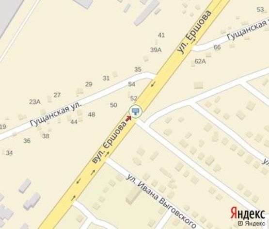 Схема рекламной плоскости по адресу Ершова ул., 54 (разделитель)