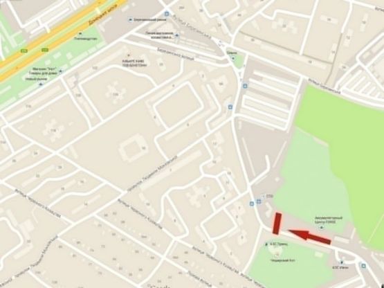 Схема рекламної площини за адресою вул. Марії Лисиченко /ул. Героев Гражданской войны, поток движения к ТЦ Караван