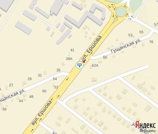 Схема рекламной плоскости по адресу Ершова ул., 60 (разделитель) в центр