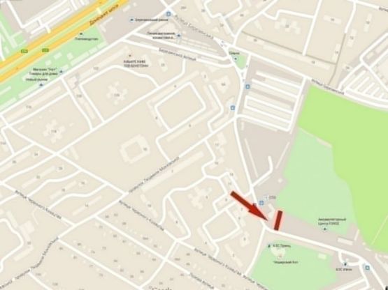 Схема рекламной плоскости по адресу вул. Марії Лисиченко /ул. Героев Гражданской войны, поток движения к пр.Слобожанскому