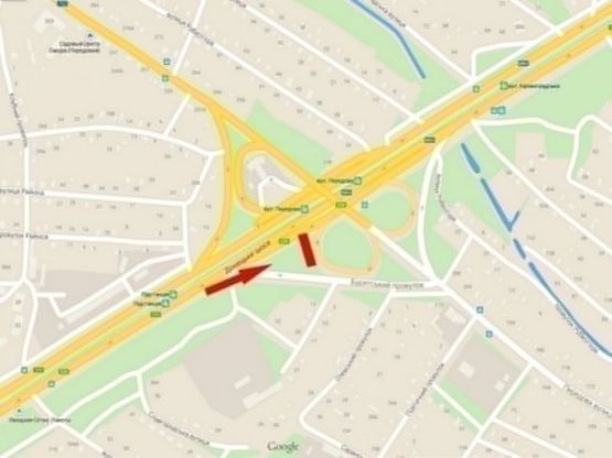 Схема рекламної площини за адресою Донецьке шосе - вул. Передова /Донецкое шоссе - ул. Передовая
