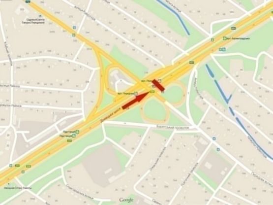 Схема рекламной плоскости по адресу Донецьке шосе - перед автосалоном "Сетаб"/Донецкое шоссе - перед автосалоном "Сетаб"