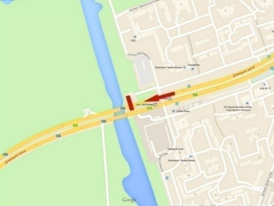 Схема рекламної площини за адресою Донецьке шосе - Кайдацький міст (в'їзд)/Донецкое шоссе - Кайдакский мост (въезд)