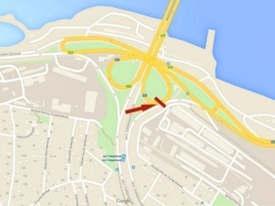 Схема рекламної площини за адресою Кайдацький міст - пр-т. Свободи, розподілювач (з'їзд з Лівого берегу)/Кайдакский мост - пр. Свободы, разделитель (съезд с Левого берега)