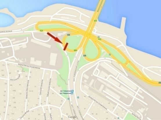 Схема рекламной плоскости по адресу Кайдацький міст - АЗС, розподілювач (в'їзд )/Кайдакский мост - АЗС, разделитель (въезд )