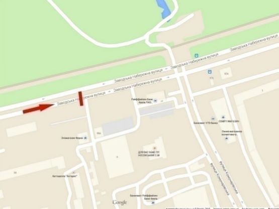 Схема рекламной плоскости по адресу вул. Наб. Заводська, 4, (супермаркет "СІЛЬПО")/ул. Наб. Заводская, 4 (супермаркет "СИЛЬПО") McDonald's, станция метро Покровская, рынок