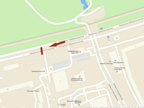 Схема рекламной плоскости по адресу вул. Наб. Заводська, 4, (супермаркет "СІЛЬПО")/ул. Наб. Заводская, 4, (супермаркет "СИЛЬПО") McDonald's, станция метро Покровская, рынок