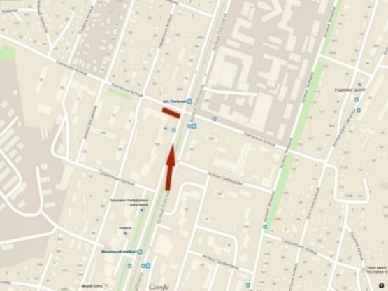 Схема рекламной плоскости по адресу вул. Рабоча - вул. Уральська, призма/ул. Рабочая - ул. Уральская (супермаркет "Алькон")