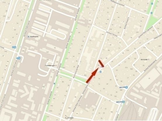 Схема рекламной плоскости по адресу вул. Савченка - вул. Філософська /ул. Савченко - ул. Философская, между рынком Озерка и ТЦ Апполо