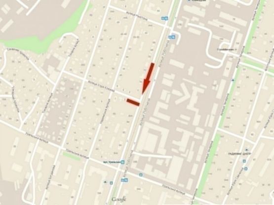 Схема рекламной плоскости по адресу вул. Рабоча – вул. Клюєва/ул. Рабочая – ул. Клюева