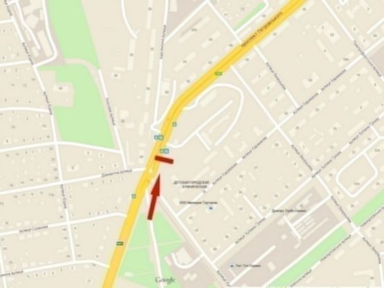 Схема рекламної площини за адресою пр-т. Івана Мазепи - вул. Киїська, ринок /пр. Петровского - ул. Киевская, рынок