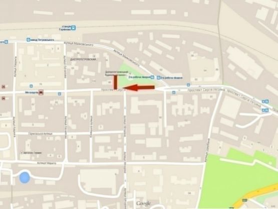 Схема рекламної площини за адресою пр. Сергія Нигояна, органна зала/пр. Калинина, органный зал