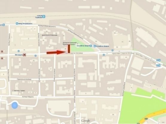 Схема рекламной плоскости по адресу пр. Сергія Нигояна, органна зала/пр. Калинина, органный зал