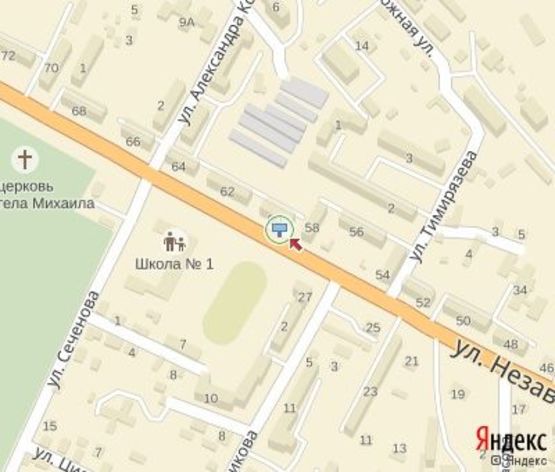 Схема рекламної площини за адресою Независимости ул., 60