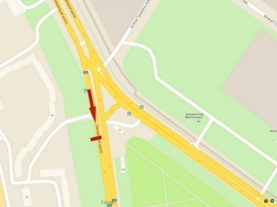 Схема рекламной плоскости по адресу Запорізьке шосе - шиний центр " Bridgestone"/Запорожское шоссе - шинный центр " Bridgestone", рядом Метро и Эпицентр