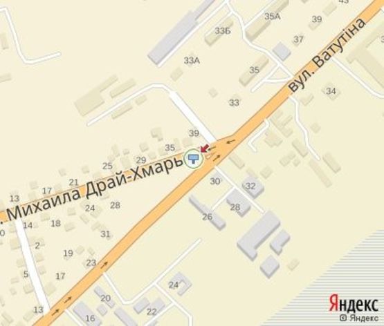 Схема рекламной плоскости по адресу Ватутина ул. - Драйхмары ул.