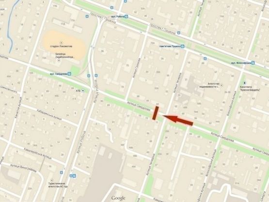 Схема рекламної площини за адресою вул. Володимира Антоновича, 73 - вул. Надії Алексеенко/ул. Свердлова, 73 - ул. Чичерина