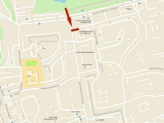 Схема рекламной плоскости по адресу вул. Метробудівська, 1, ресторан " Алые Паруса"/ул. Метростроевская, 1, ресторан " Алые Паруса", пляж на Парусе, стоянка маршрутных такси, супермаркет АТБ, супермаркет Сильпо, Приватбанк, Автобанька, АЗС Юкон-сервис, рынок