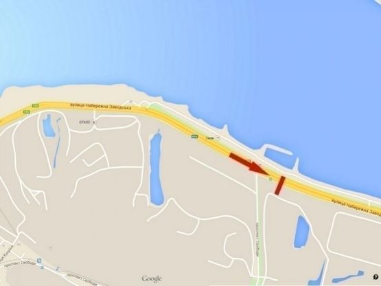 Схема рекламной плоскости по адресу вул. Наб. Заводська, завод " ЕВРАЗ", у центр/ул. Наб. Заводская, завод ЕВРАЗ, в центр