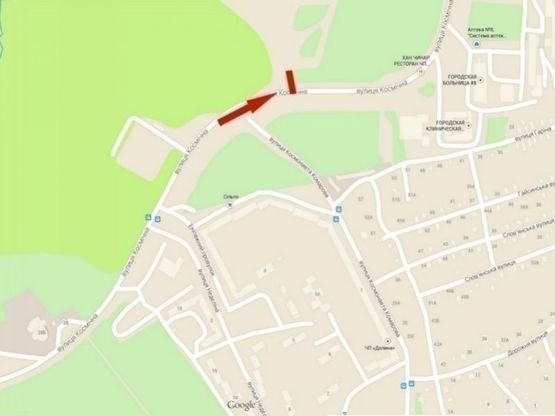 Схема рекламной плоскости по адресу вул. Космічна - поворот на ж/м Сокіл 6,2х3,2/ул. Космическая - поворот на ж/м Сокол, 6,2х3,2 поток движения к жм Победа, к Набережной Победы