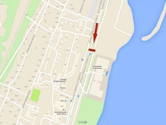 Схема рекламної площини за адресою вул. Наб. Перемоги - ресторан "Якорь"/ул. Наб. Победы - ресторан "Якорь"