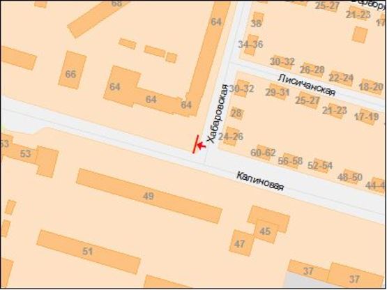 Схема рекламної площини за адресою вул.Калинова, 64/ул.Калиновая, 64