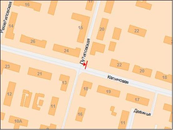 Схема рекламної площини за адресою вул.Калинова, 22/ул.Калиновая, 22