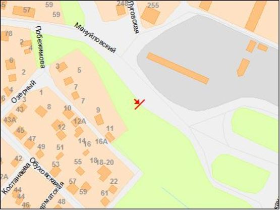 Схема рекламной плоскости по адресу пр.Мануйловський, 77/пр. Воронцова,77, транспортная развязка, Центральный мост, Макдональдс