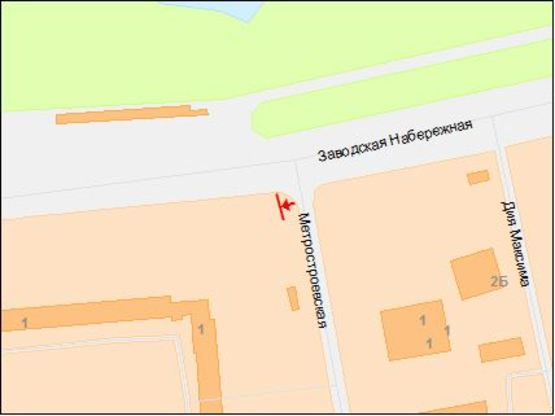 Схема рекламної площини за адресою вул.Наб.Заводска - вул.Метробудівська/ул.Наб.Заводская - ул.Метростроевская, перекресток, рядом рынок, Макдональдс, магазины